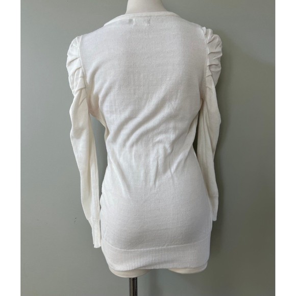 Ivory Long Sleeve Button Front Women’s Sweater Top Shirt szM by Allison Brittney - Picture 10 of 11